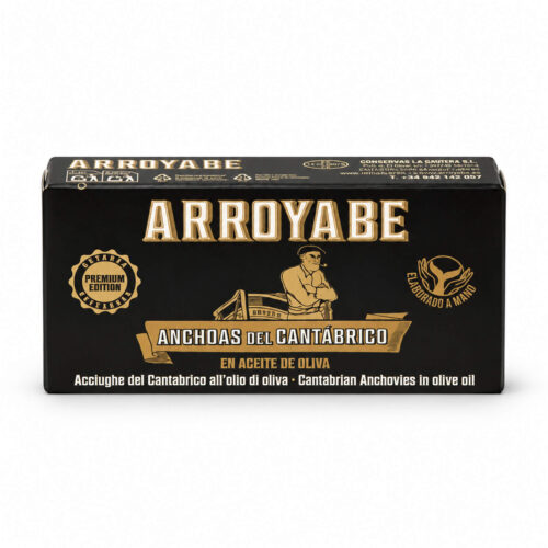 Arroyabe Sardellenfilets aus dem Kantabrischen Meer – Vorderseite der Verpackung